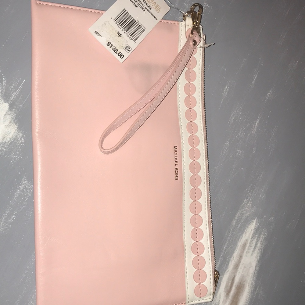 MK leather clutch